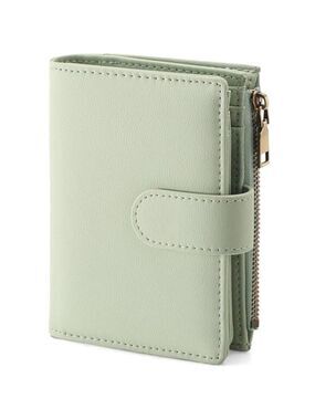 Small Wallet Women Leather RFID Bifold Zipper Card Case ID Window Purse